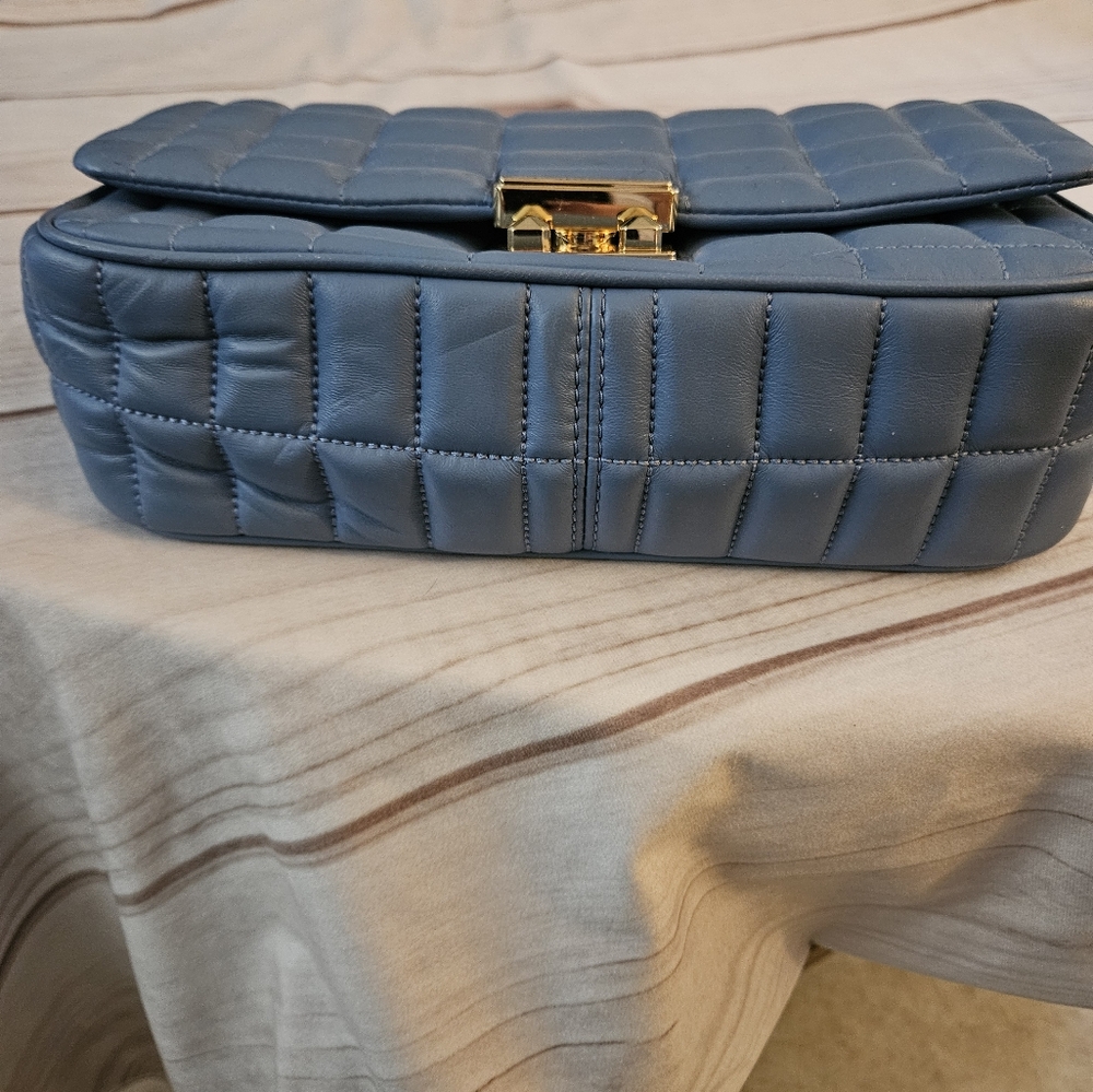 Michael KorsTribeca Large Convertible Chain Shoulder Bag French blue New - Picture 9 of 11